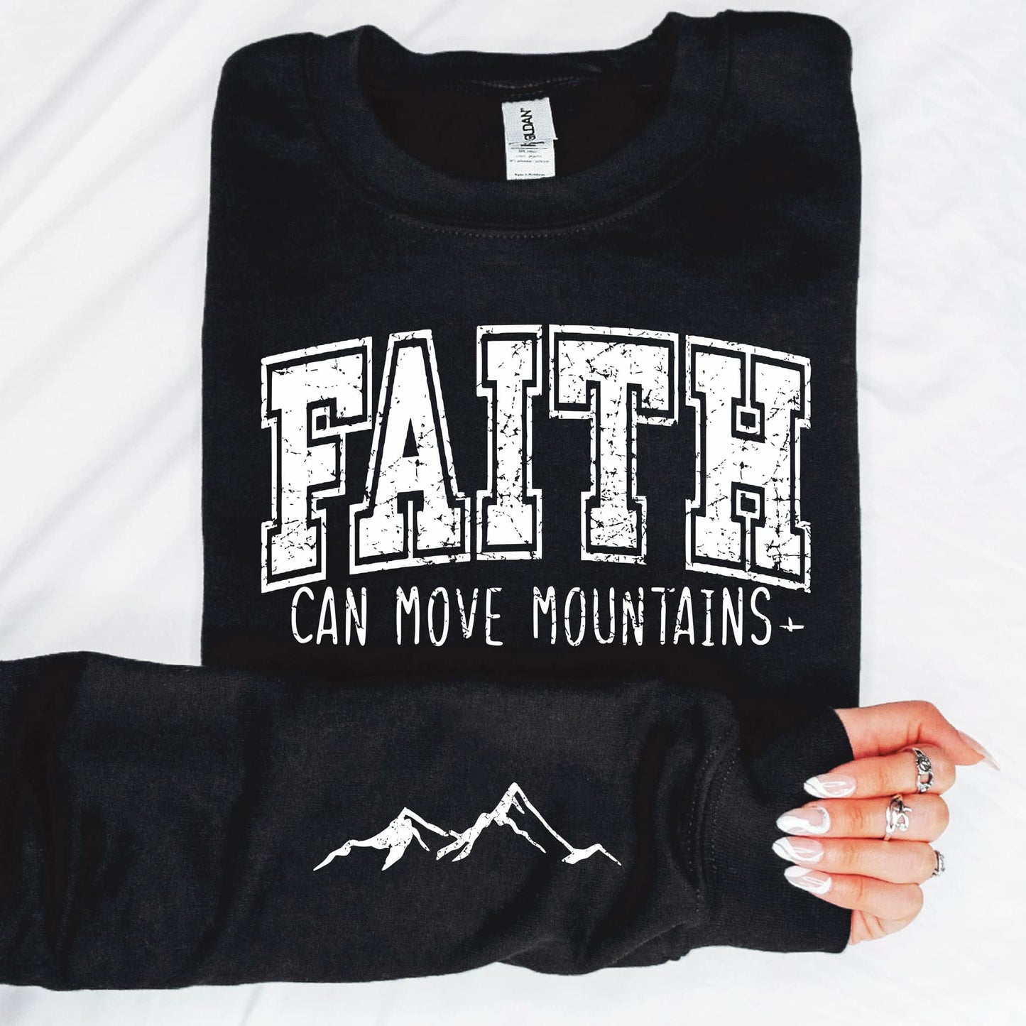 Faith With Sleeve Accent Sweatshirt