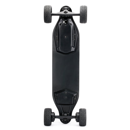 All terrain dual 1000*2 hub motor electric skateboard with 32mph max speed,25miles range,9600mah battery.