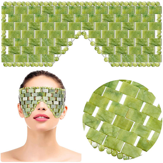 Jade Eye Mask Reusable 100% Natural Green Facial Stone Mask for Hot & Cold Anti-Aging Therapy_0