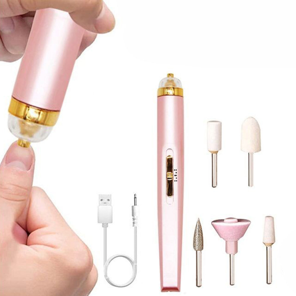 5 IN 1 Electric Nail Drill Kit Full Manicure and Pedicure Tool - USB Rechargeable_6