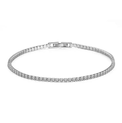 100% 925 Sterling Silver 3/4/5Mm Moissanite Gemstone Bangle Charm Wedding Tennis Chain Bracelet Fine Jewelry Wholesale