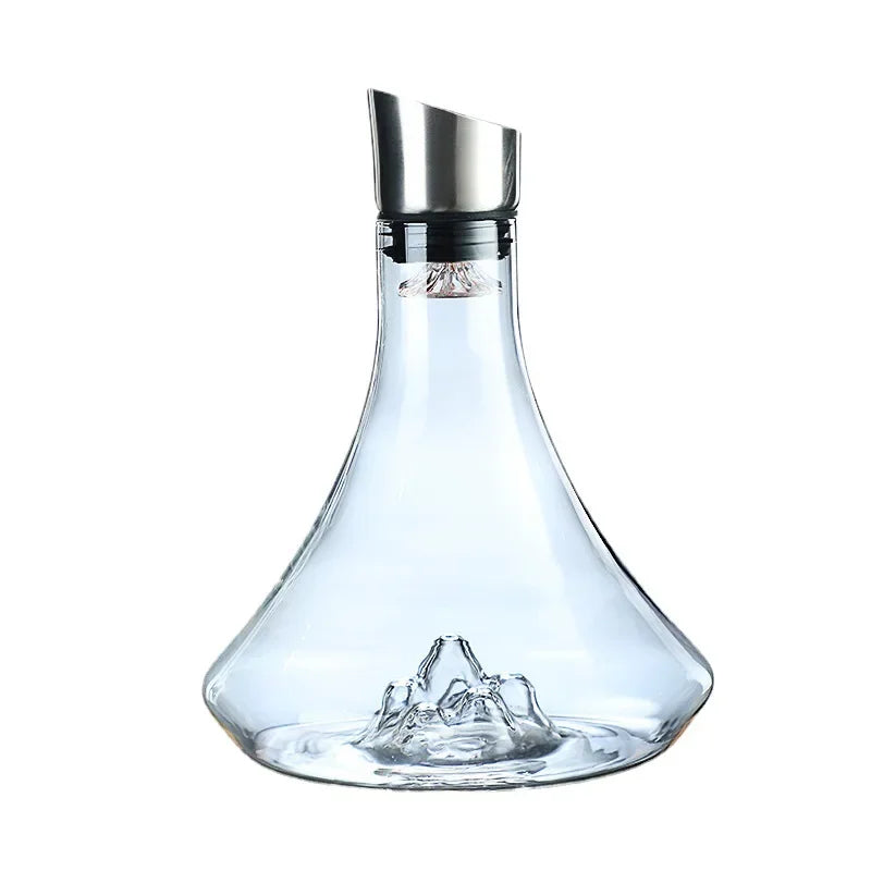 High Grade Guanshan Style Decanter High Borosilicate Glass Wine Bottle Wine Dispenser Snow Mountain Shape 1800Ml Red Wine Bottle