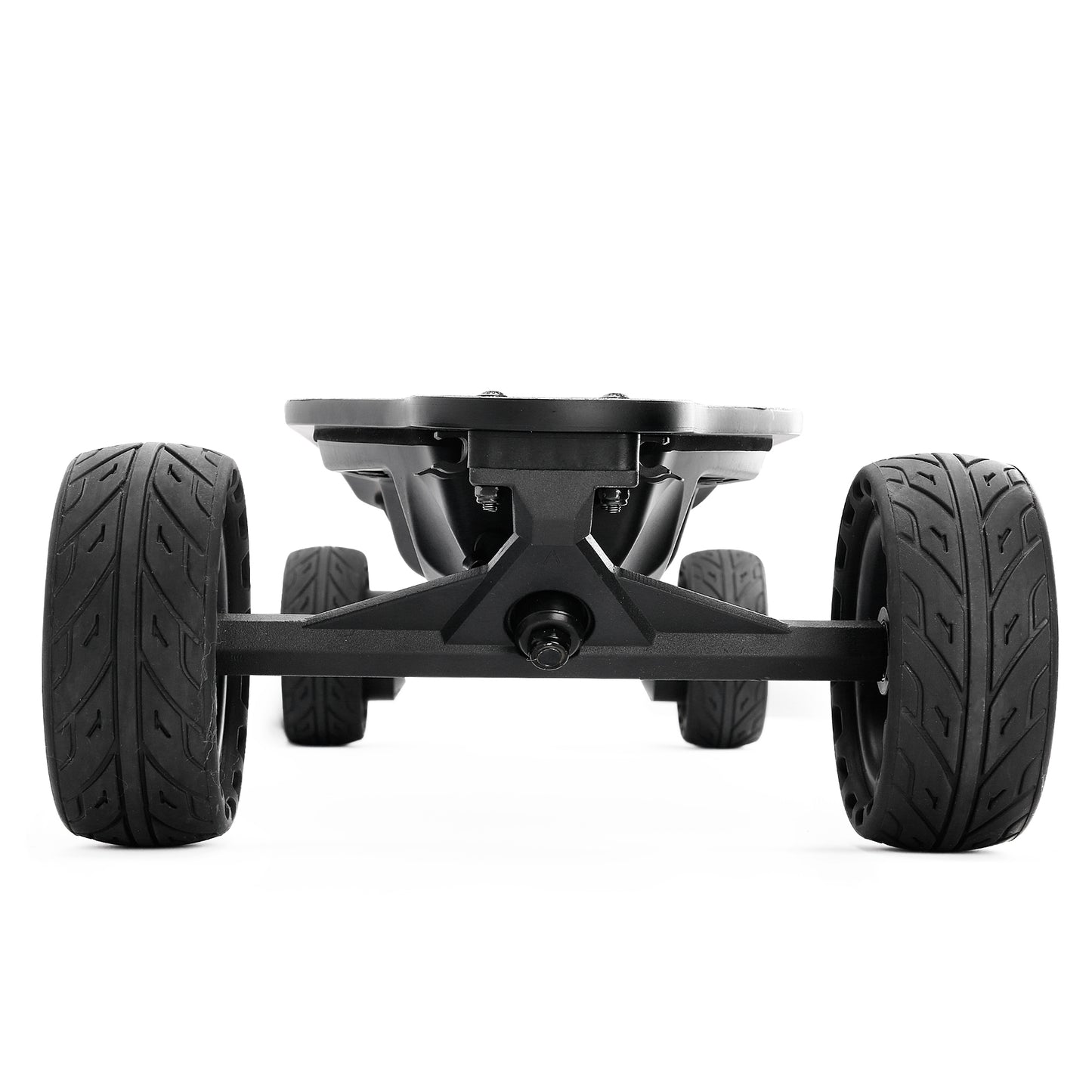 All terrain dual 1000*2 hub motor electric skateboard with 32mph max speed,25miles range,9600mah battery.