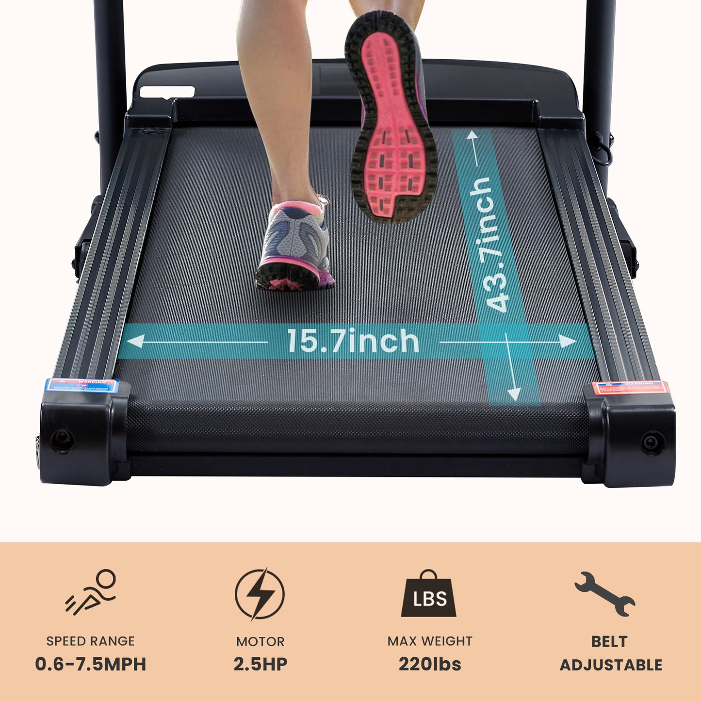 FlexFit™: 2.5 HP Folding Treadmill