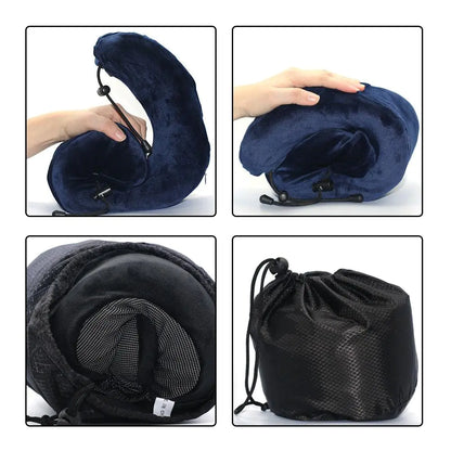 Orthopedic Neck Massaging Pillow For Travel With Eye Mask And Ear Protector