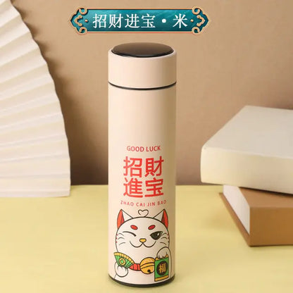 Chinese Style Smart Thermo Flask with Temperature Display - 500ML Vacuum Insulated Mug