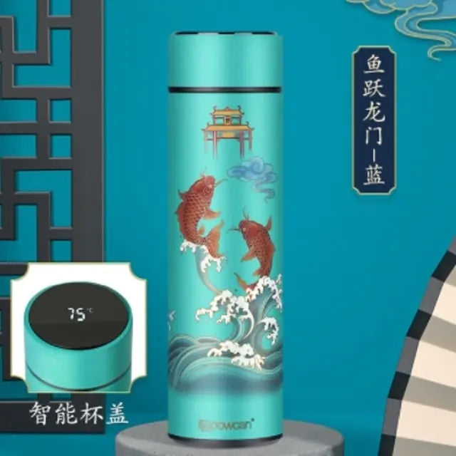 Chinese Style Smart Thermo Flask with Temperature Display - 500ML Vacuum Insulated Mug