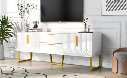 EleganceMax TV Console: Luxe Storage Hub for Modern Living Rooms