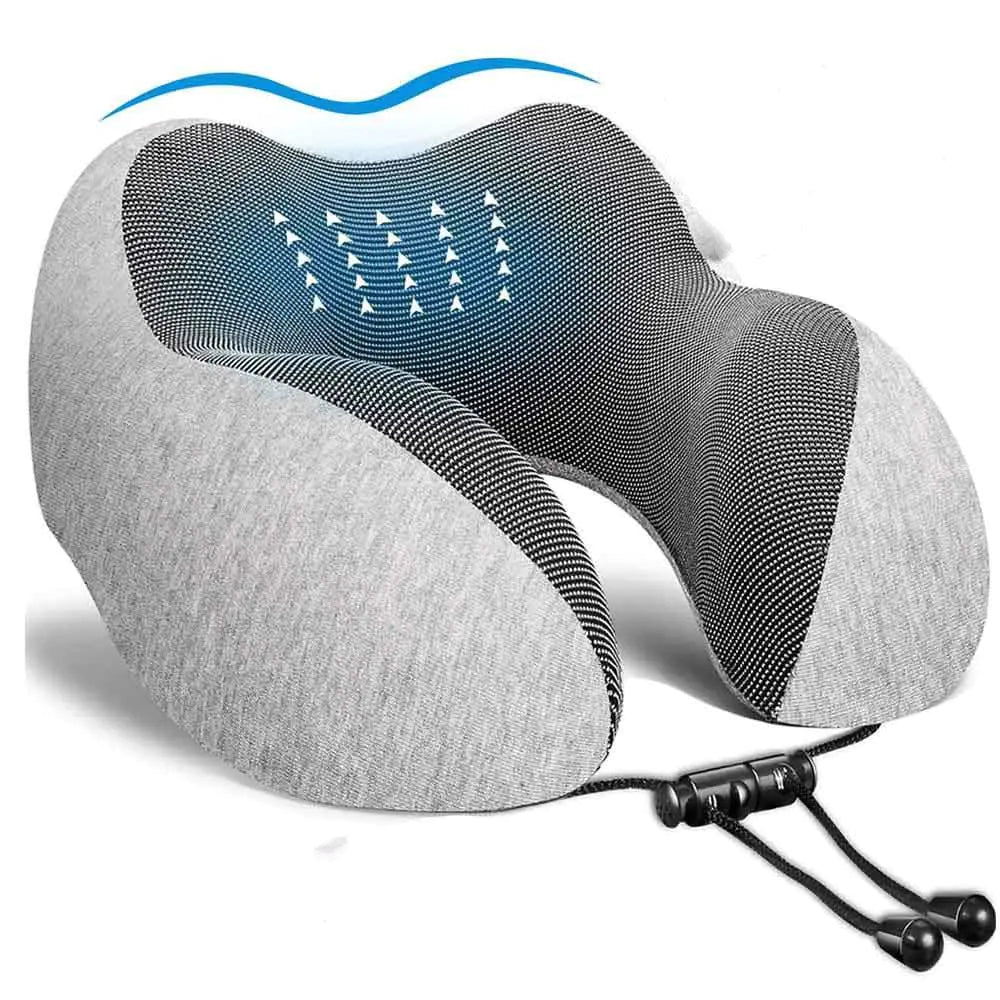 Orthopedic Neck Massaging Pillow For Travel With Eye Mask And Ear Protector