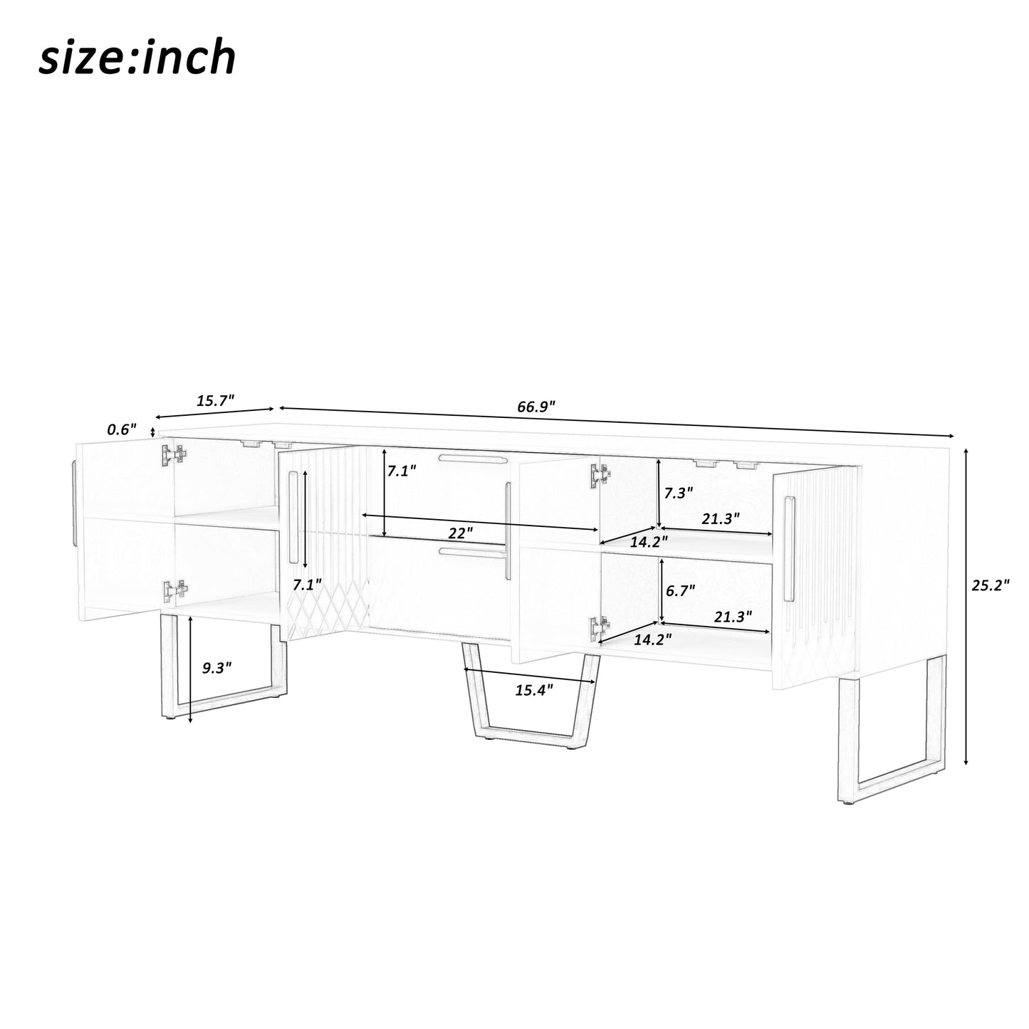 EleganceMax TV Console: Luxe Storage Hub for Modern Living Rooms