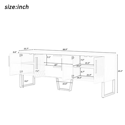 EleganceMax TV Console: Luxe Storage Hub for Modern Living Rooms