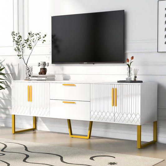 EleganceMax TV Console: Luxe Storage Hub for Modern Living Rooms