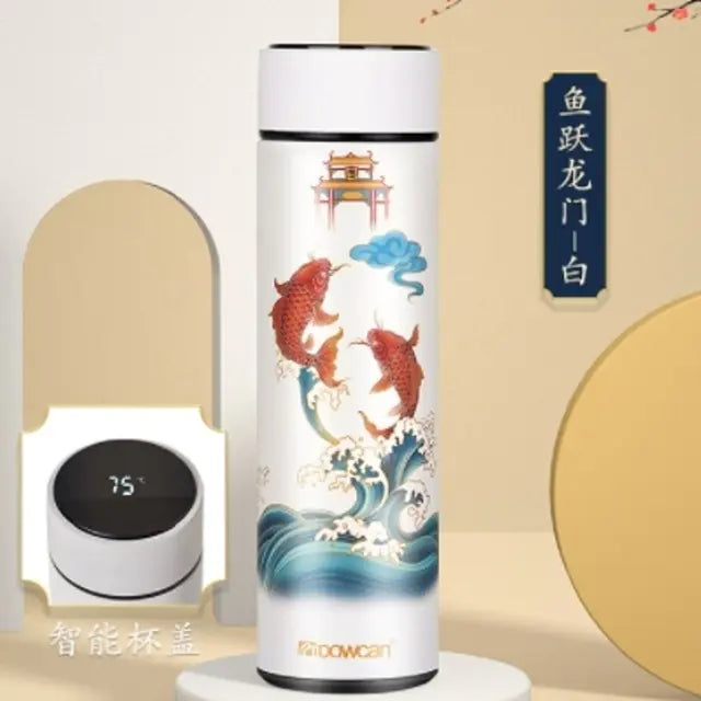 Chinese Style Smart Thermo Flask with Temperature Display - 500ML Vacuum Insulated Mug