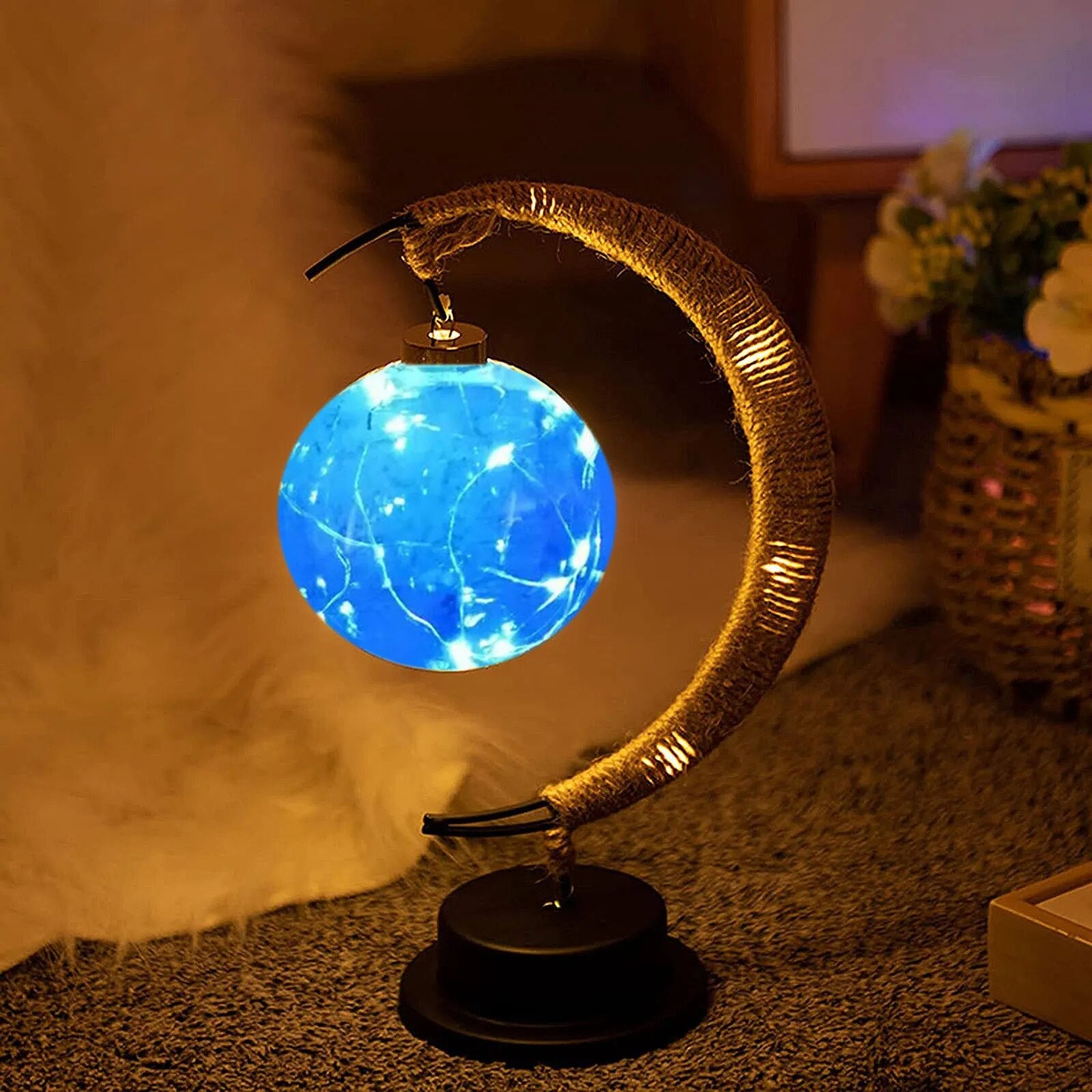 Lunar Glow: LED Moon Night Lamp with Stand for Dreamy Nights - Fit & Fab Essentials