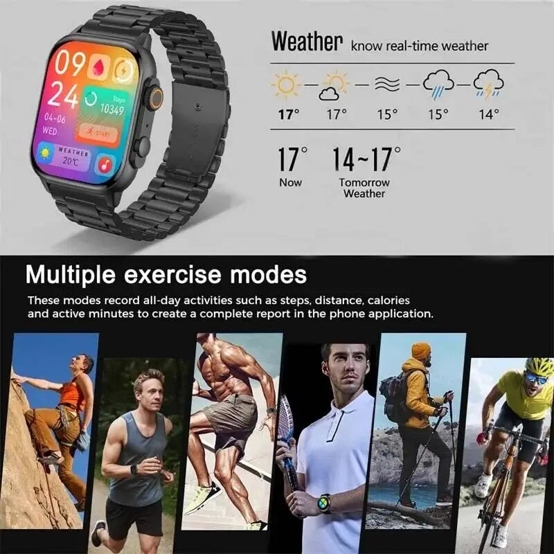 2024 HK9 Pro MAX Smart Watch 9 Mens Women AMOLED HD Screen Heart Rate Blood Pressure NFC Bluetooth Call GPS Smartwatch For Sport - Fit & Fab Essentials