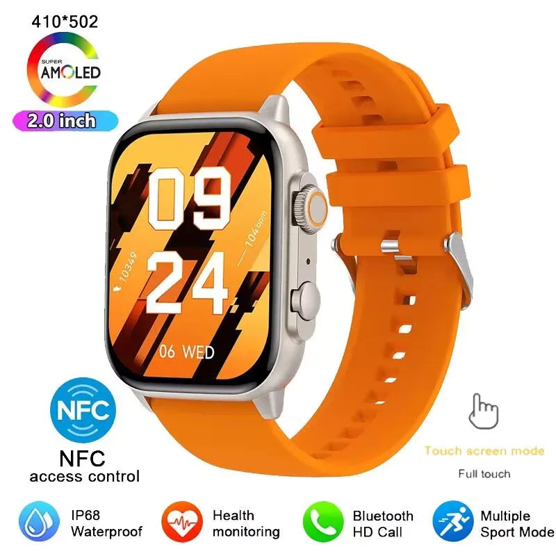 2024 HK9 Pro MAX Smart Watch 9 Mens Women AMOLED HD Screen Heart Rate Blood Pressure NFC Bluetooth Call GPS Smartwatch For Sport - Fit & Fab Essentials