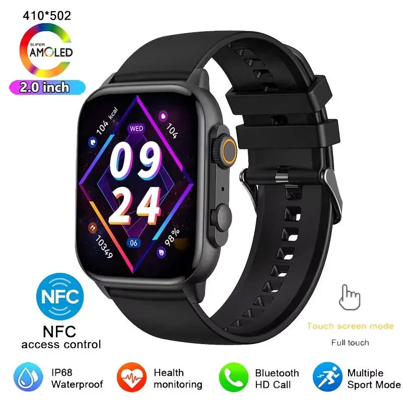 2024 HK9 Pro MAX Smart Watch 9 Mens Women AMOLED HD Screen Heart Rate Blood Pressure NFC Bluetooth Call GPS Smartwatch For Sport - Fit & Fab Essentials